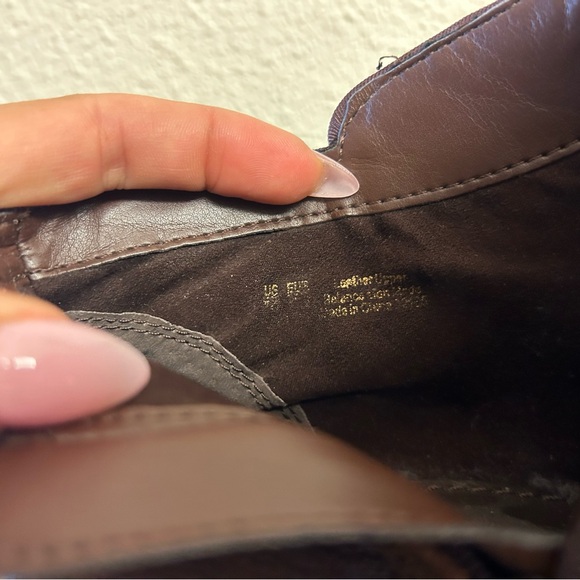 Sam Edelman Brown Petty Booties Size 7 Black Toe Boho Ankle Boots Low Heel - Picture 11 of 12